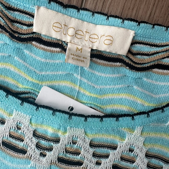 Etcetera Blue Chevron Knit Matching Skirt TopSet - Picture 3 of 12